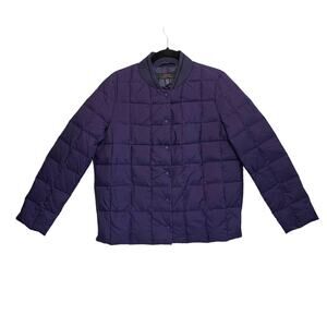 Trina Turk Duck Down Quilted Snap Front Puffer Jacket NWOT Women's Sz S Purple